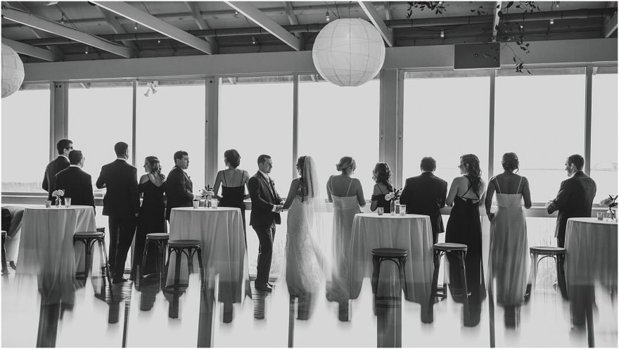 wedding party at reception at the Chesapeake Bay Beach Club