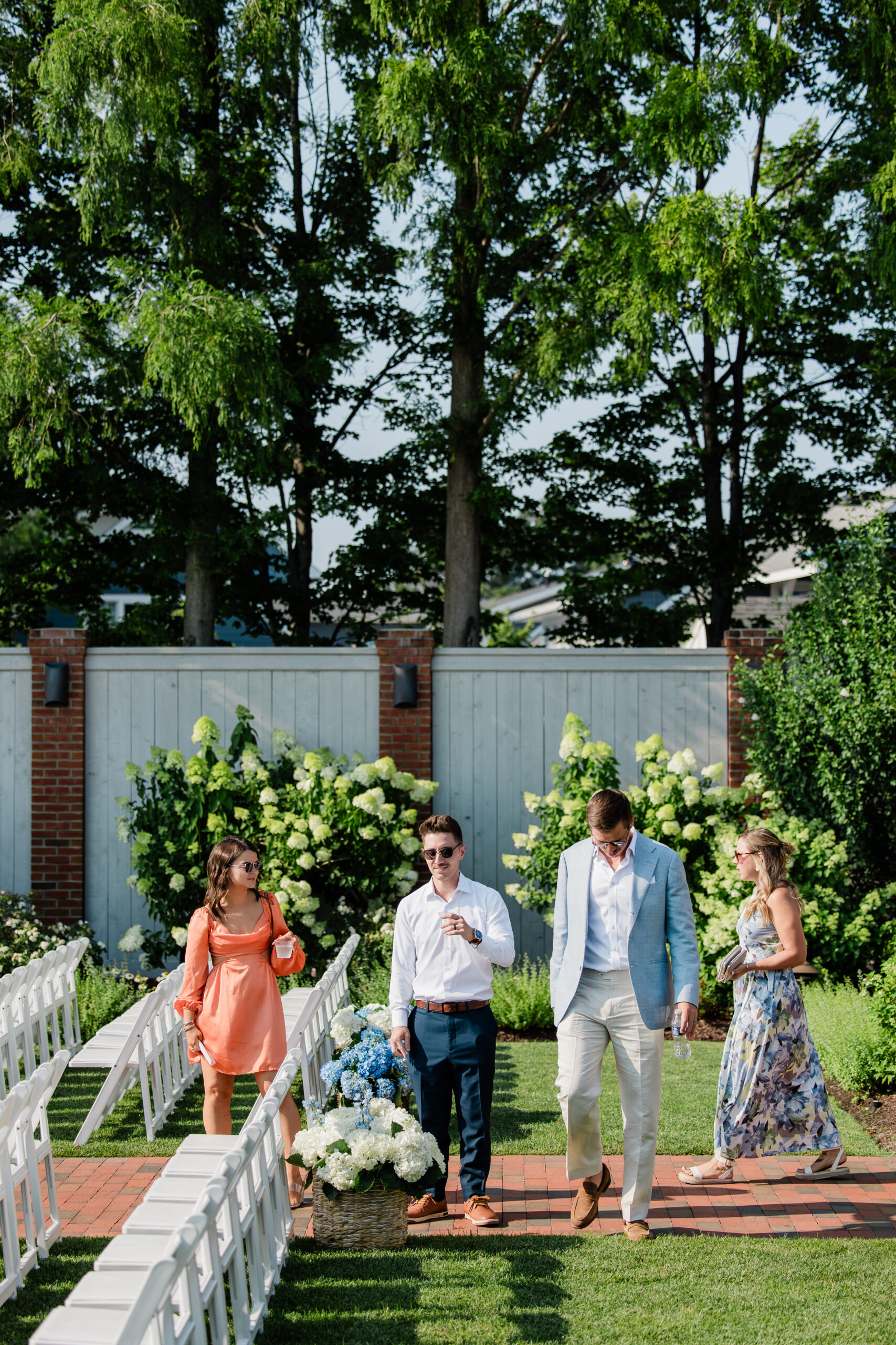 Wedding guests enjoying the Chesapeake Bay Beach Club before the ceremony