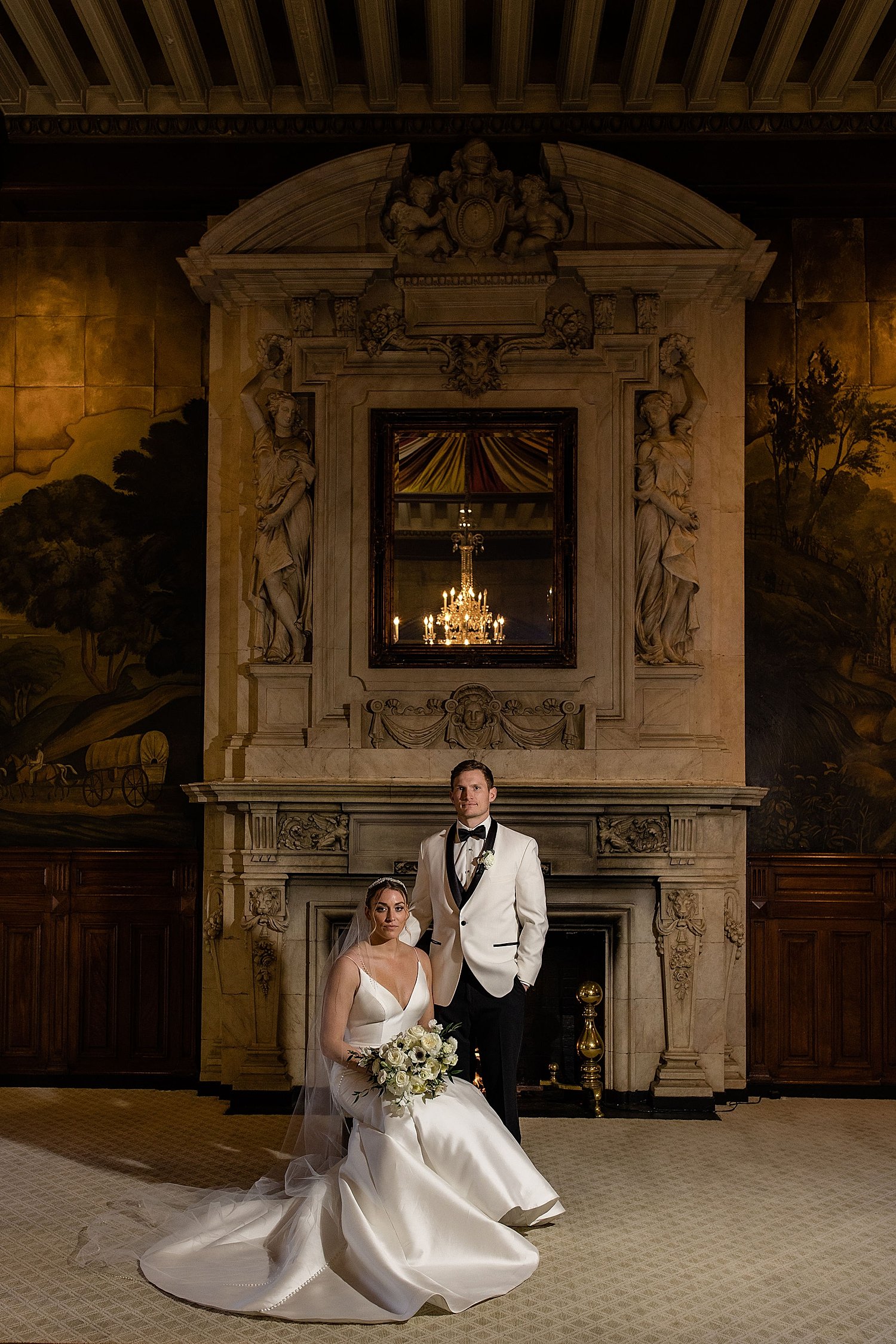 Bride and groom at the belvedere Hotel in Baltimore