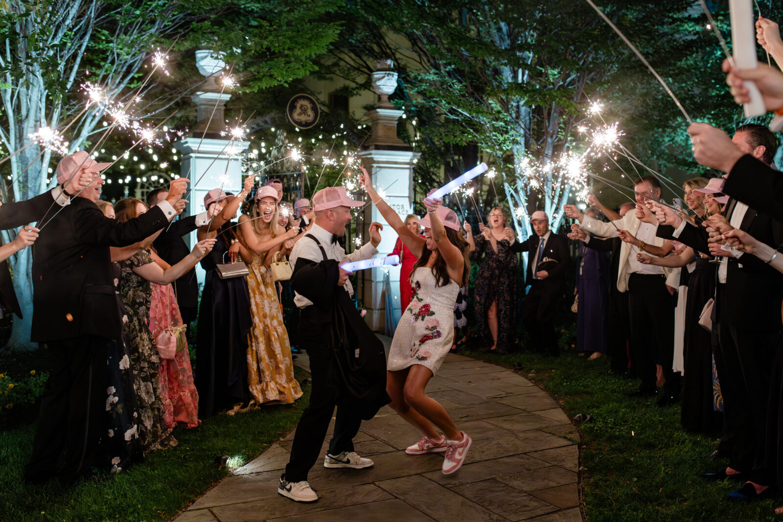 bride and groom exit st. regis washington dc wedding venue