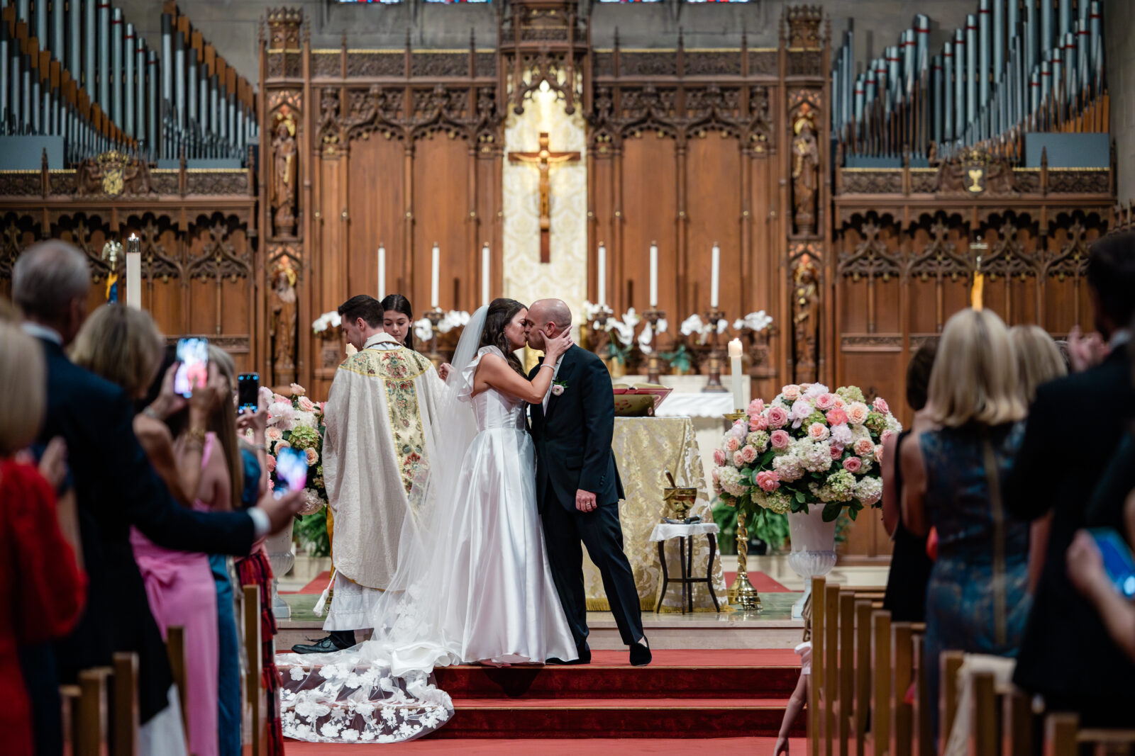 bride and groom ceremony at shrine of the most blessed sacrament in washington dc