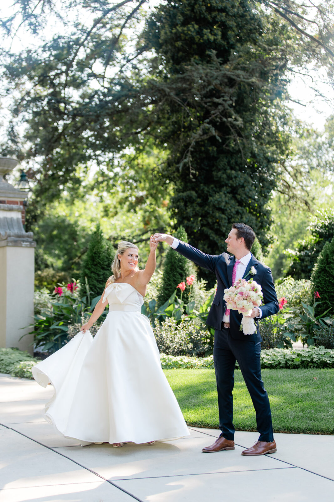 timeless wedding photography couple sharing quiet moment before ceremony in a garden setting