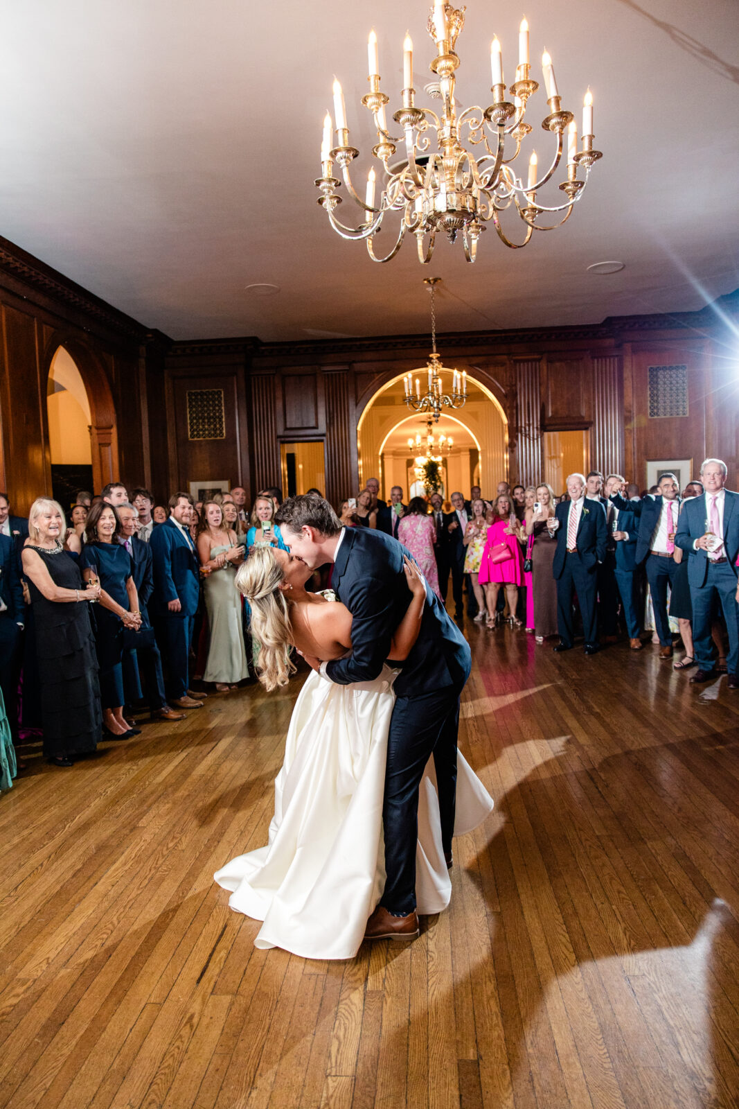 bride and groom during first dance