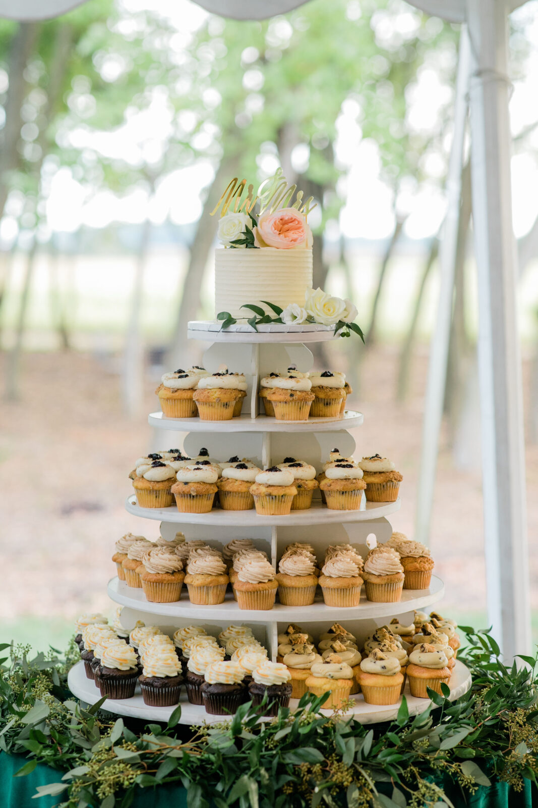 Cupcakes on display at the reception