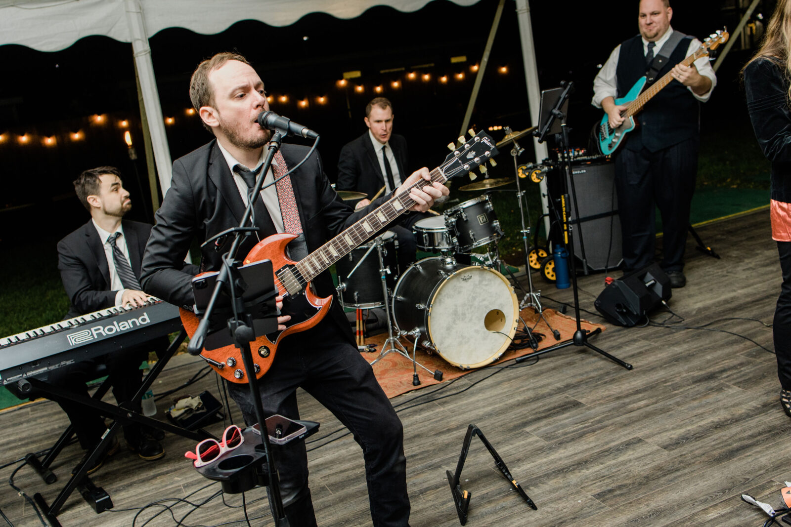 Band playing during wedding reception