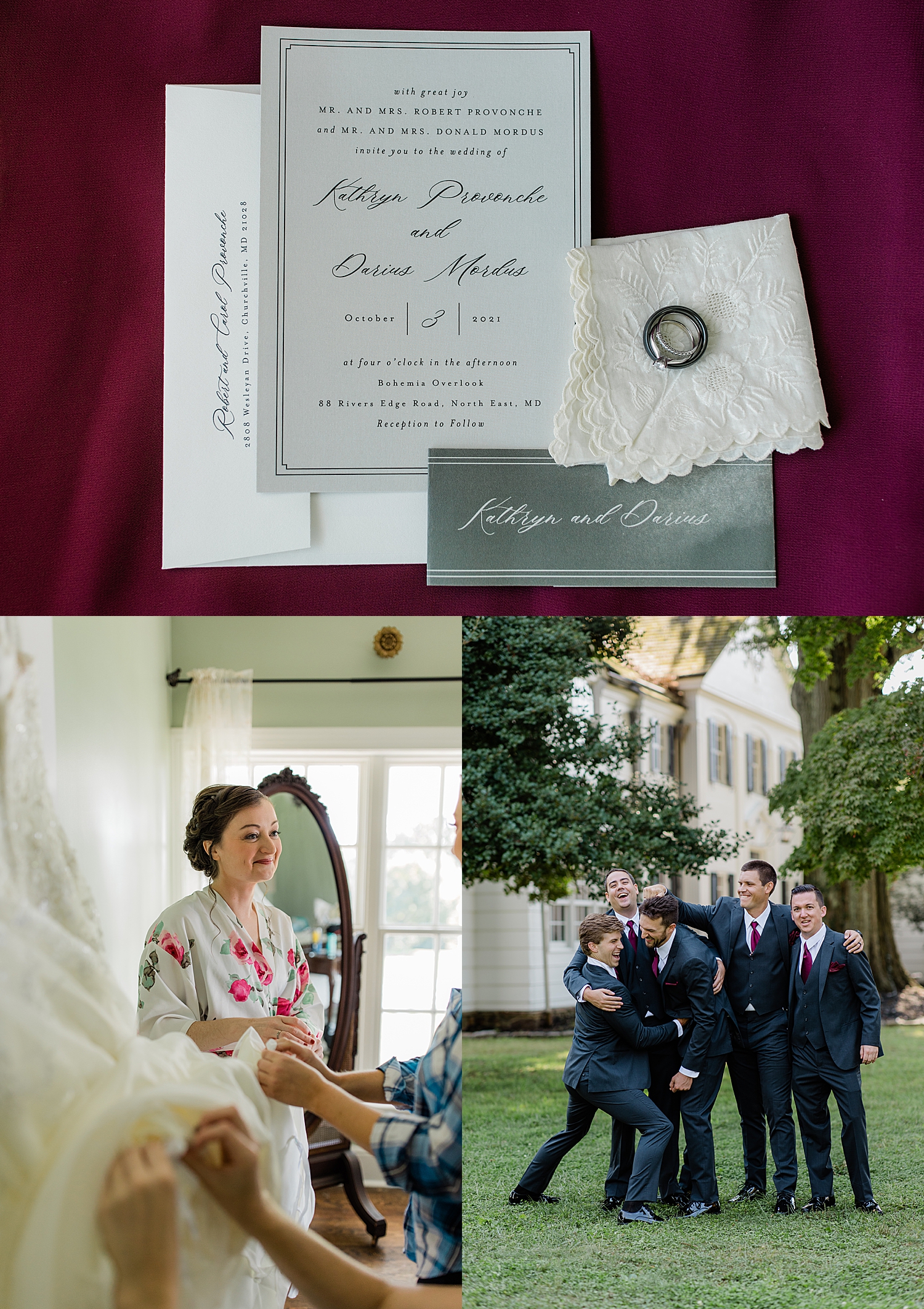 bride and groom get ready for their big day at Chesapeake Inn