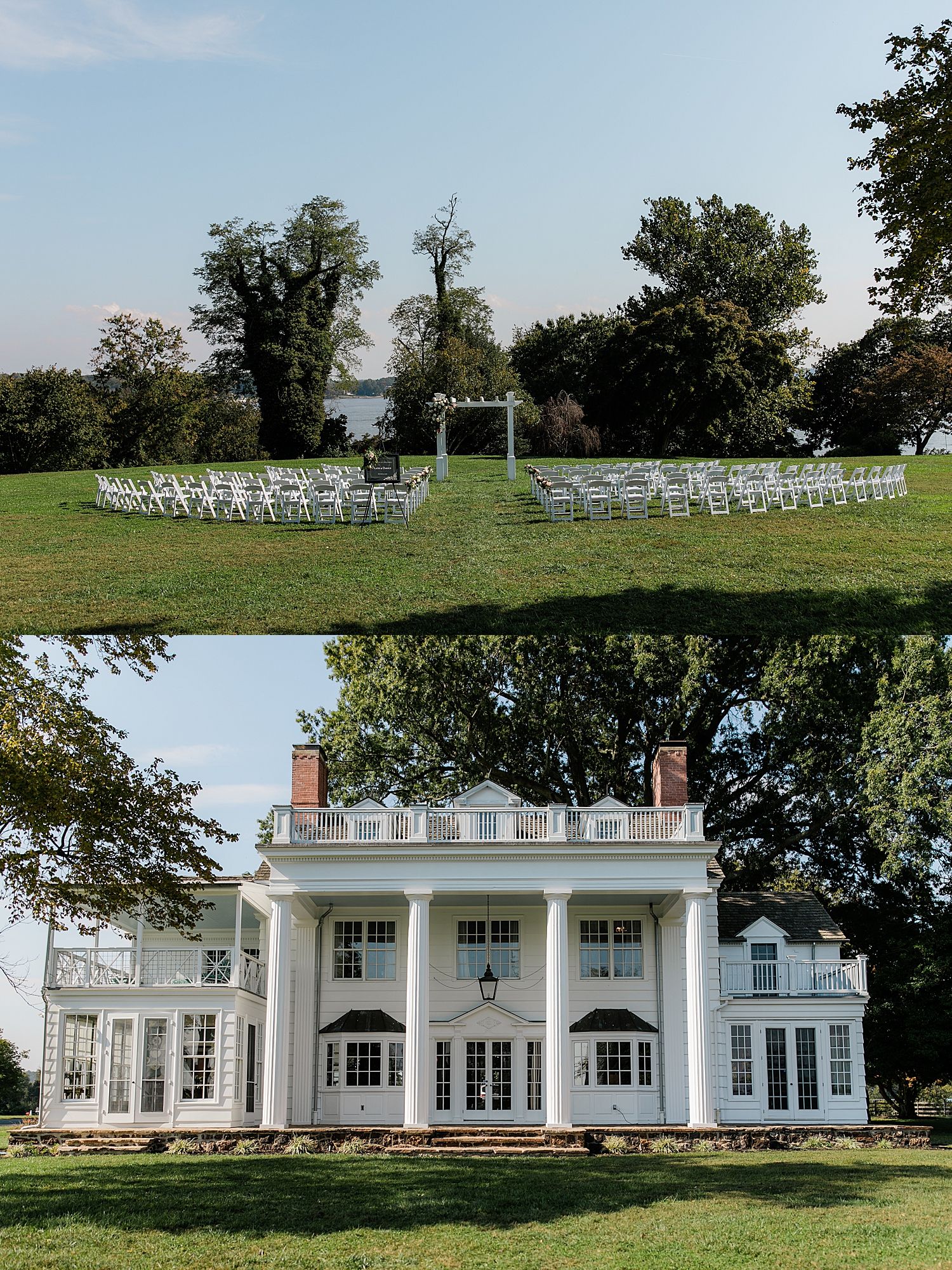 large estate sits near the pond in Maryland by Baltimore wedding photographer