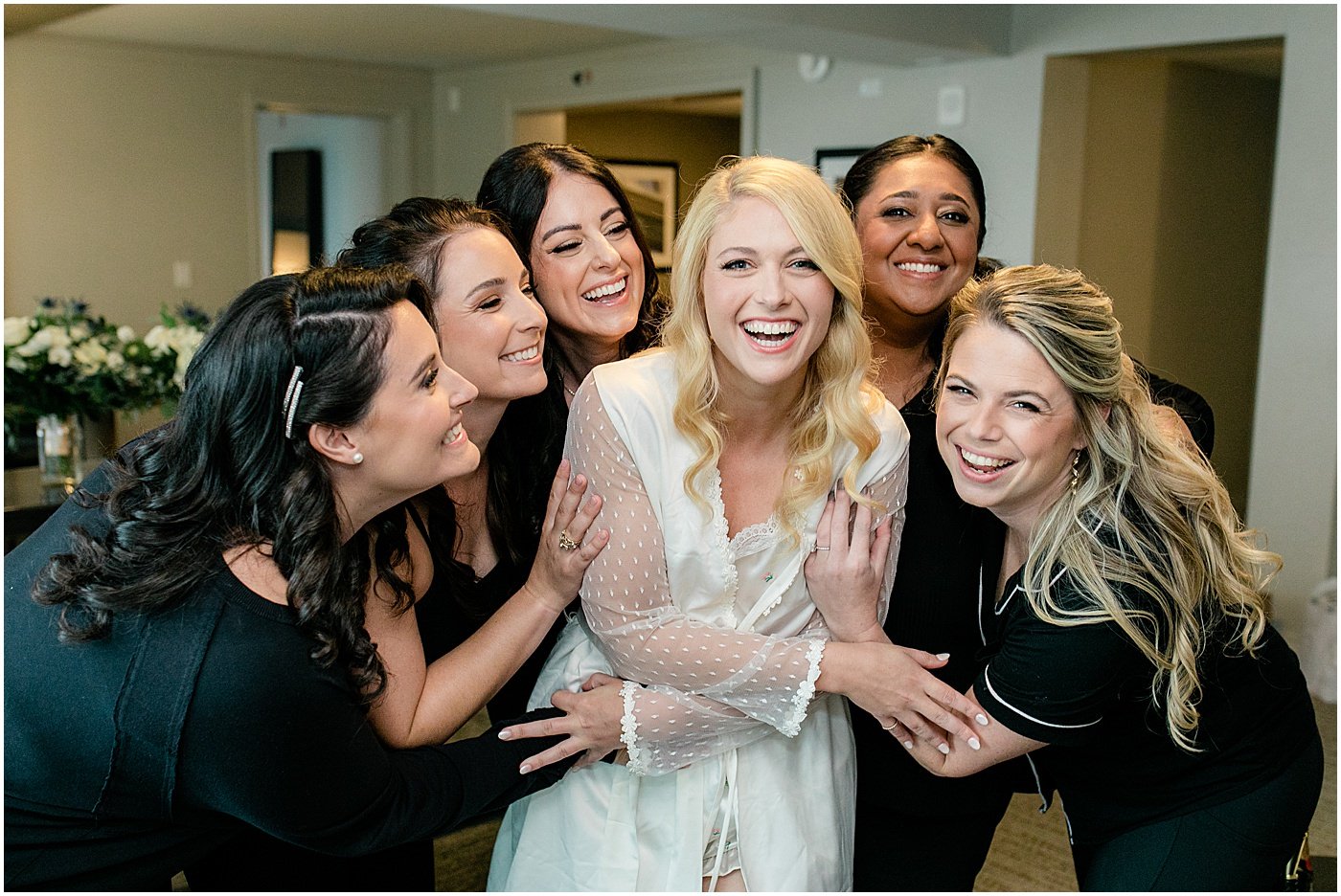 bridal party getting ready at tabrizi's baltimore md