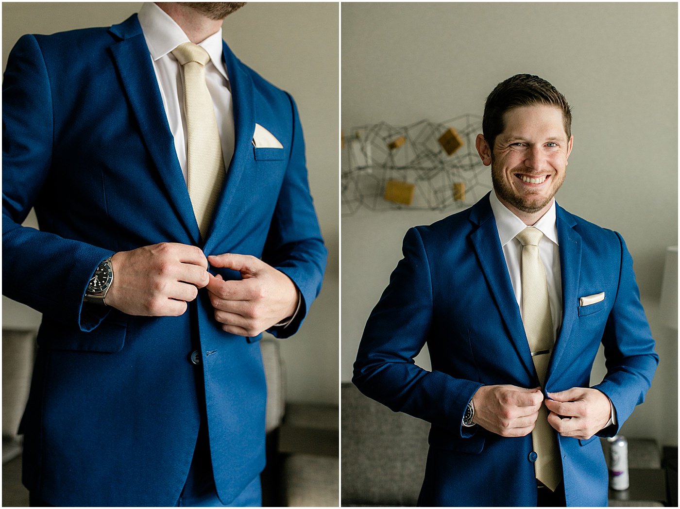 groom getting ready for wedding at tabrizi's baltimore