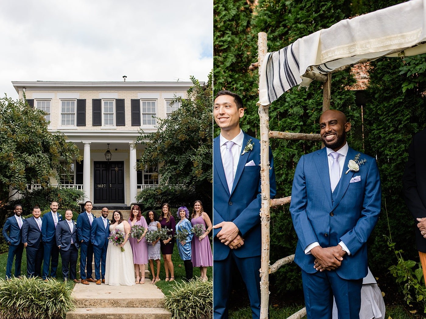 Intimate backyard wedding ceremony on Washington DC wedding day