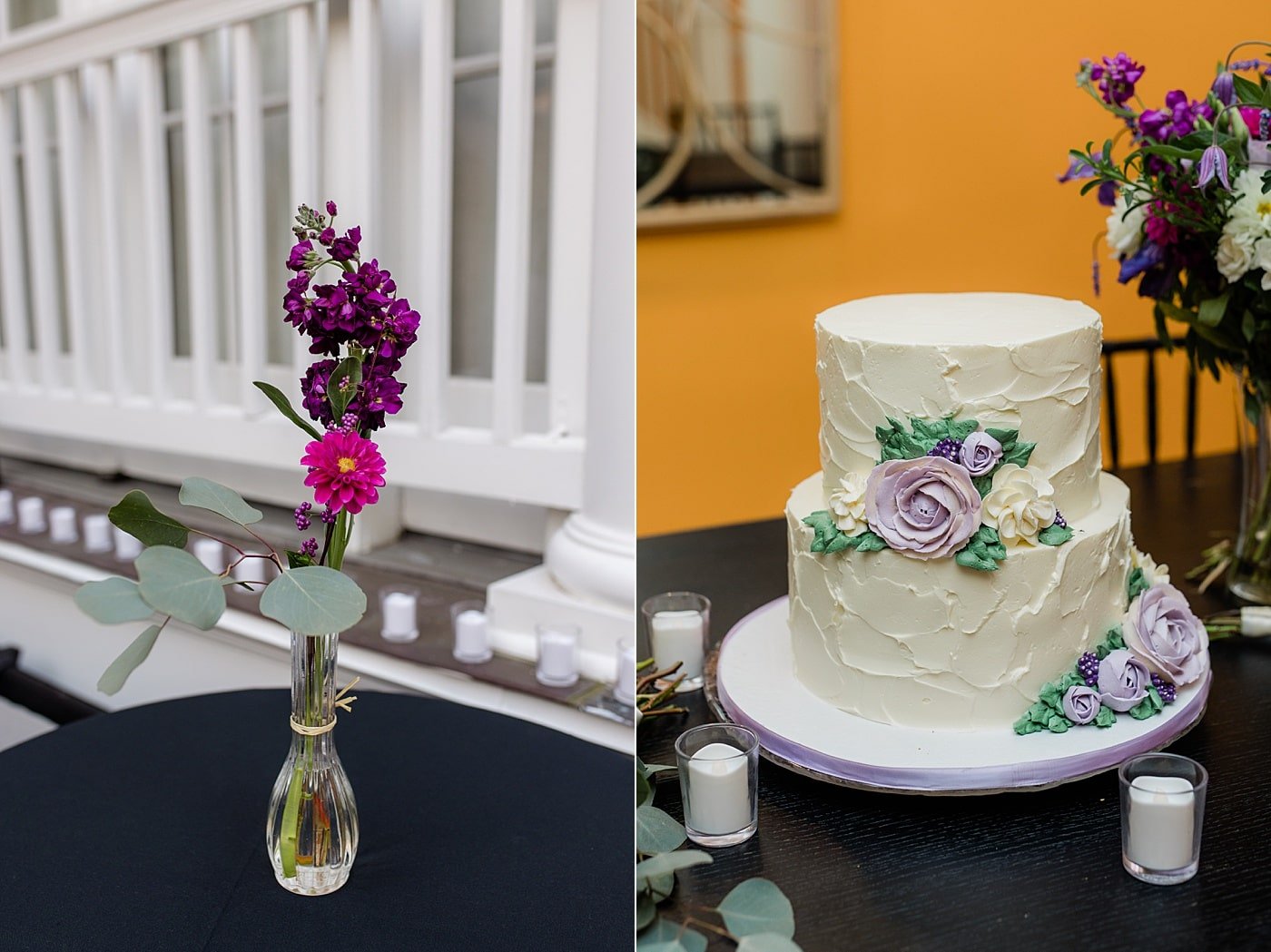 Intimate backyard wedding reception on Washington DC wedding day