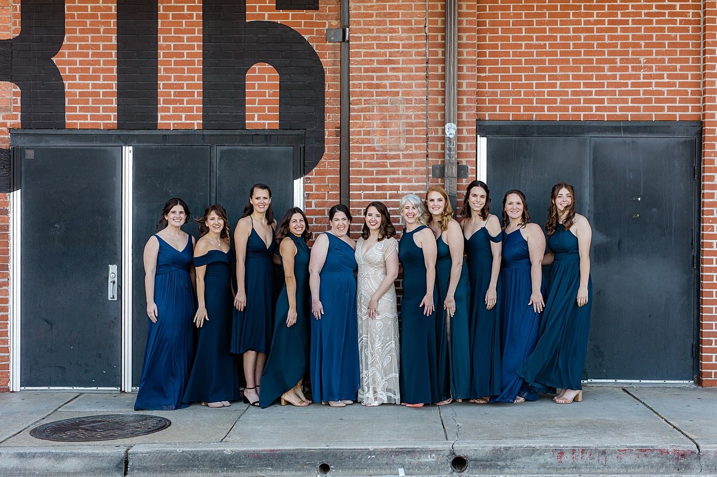 Fun bridal party portraits in Baltimore, Maryland