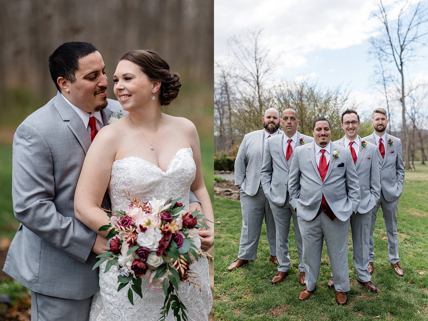 Winery wedding bridal party colors