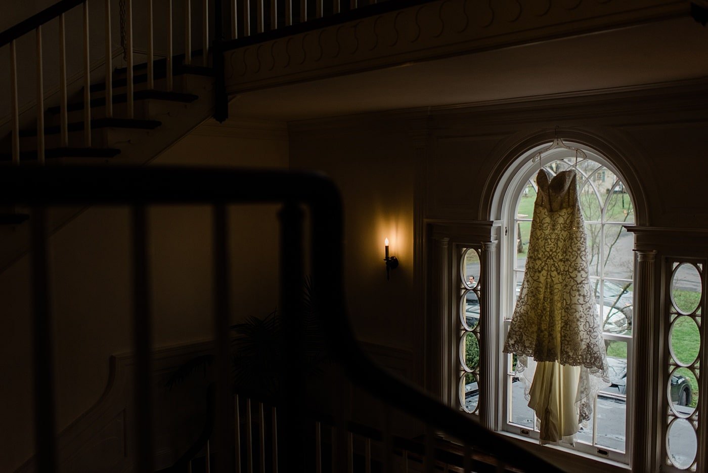Bridal wedding gown at Rust Manor House