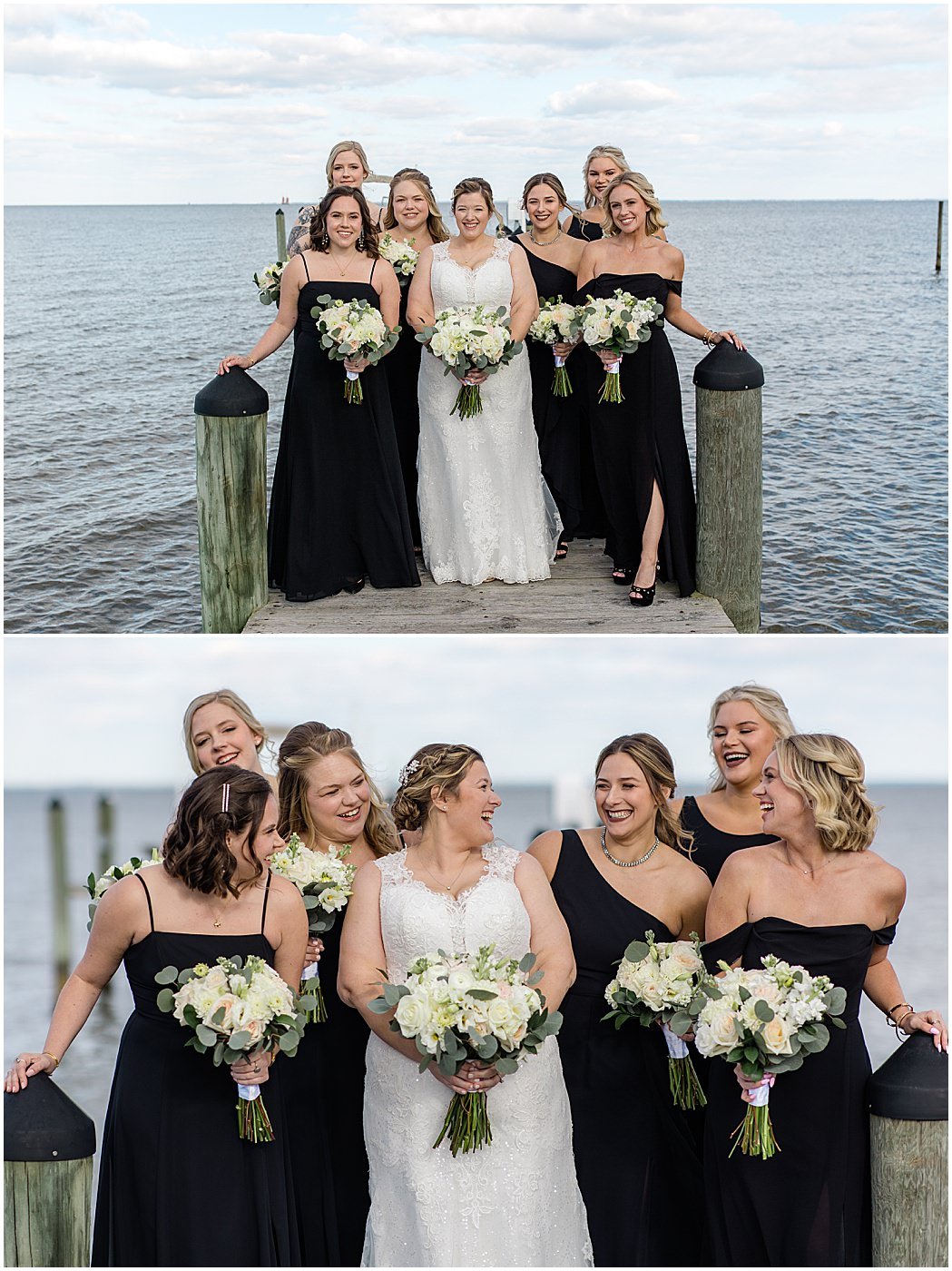 bridal party portraits maryland waterfront wedding